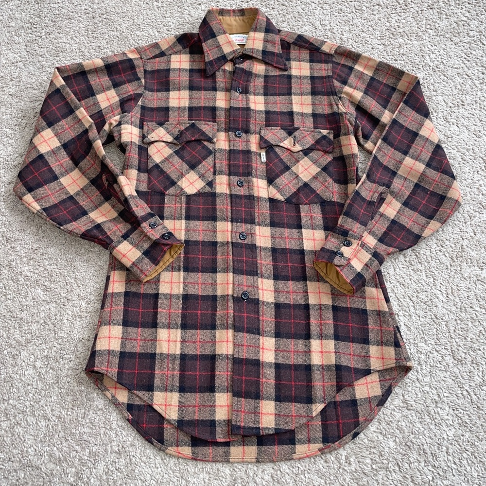 Vintage Levi’s White Tab 100% Wool Flannel Made in USA Size Small